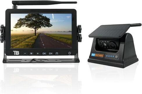 7" Solar Powered Wireless RV Backup Camera System – No Charging Needed, 100% Solar-Powered, Heavy-Duty Camera, Interference-Free Signal – American-Based, 1-Year Warranty in Saudi Arabia