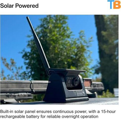 7" Solar Powered Wireless RV Backup Camera System – No Charging Needed, 100% Solar-Powered, Heavy-Duty Camera, Interference-Free Signal – American-Based, 1-Year Warranty in Saudi Arabia