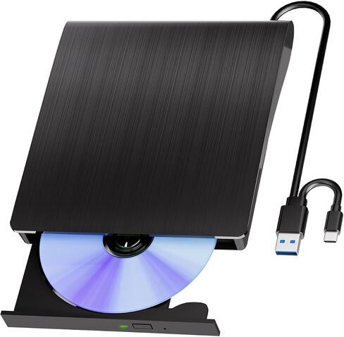 Yaeonku External Blu Ray Drive Support Read/Burn, 3D Blu Ray Burner for PC | USB3.0 Type-C High-speed 5Gbps Bluray Burner External, Plug-and-Play Portable Blu Ray Drive for Windows XP/7/8/10/11 MacOS in Saudi Arabia