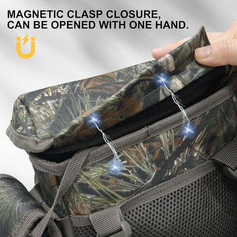 Binocular Harness Chest Pack with Magnetic Closure, Waterproof Bino Harness Rangefinder Pouch and Rain Cover for Hunting Hiking Birdwatching (Camo, L) in Saudi Arabia