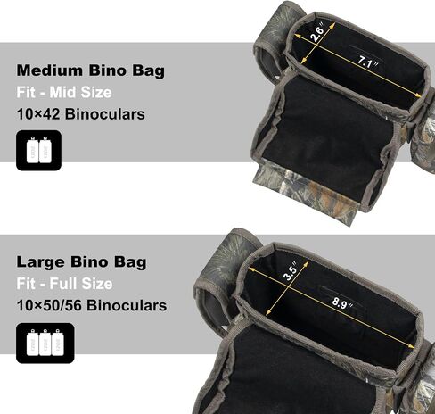 Binocular Harness Chest Pack with Magnetic Closure, Waterproof Bino Harness Rangefinder Pouch and Rain Cover for Hunting Hiking Birdwatching (Camo, M) in Saudi Arabia