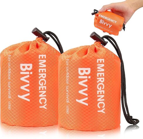 Deecam Emergency Sleeping Bag, Survival Bivy Sack Mylar Thermal Emergency Blanket Waterproof Lightweight Portable Shelter for Camping Gear Hiking Travel Outdoor Activities Backpacking in Saudi Arabia