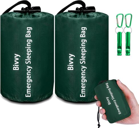 Emergency Sleeping Bag Survival Bag, Cymuber Portable Waterproof Thermal Bivy Sacks Tac Bivvy Bags,Camping Mylar Sleeping Bag Survival Gear Emergency Blankets Survival Shelter in Saudi Arabia
