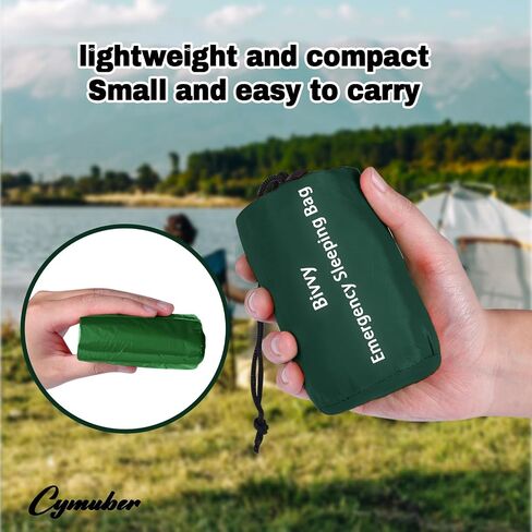 Emergency Sleeping Bag Survival Bag, Cymuber Portable Waterproof Thermal Bivy Sacks Tac Bivvy Bags,Camping Mylar Sleeping Bag Survival Gear Emergency Blankets Survival Shelter in Saudi Arabia