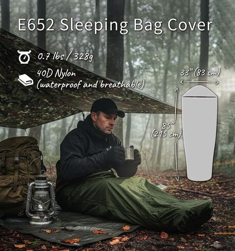 Bivy Sack Sleeping Bag Cover – Waterproof Mummy-Style, Compact & Lightweight Shelter for Stealth Camping Backpackers Wild bushcraft Equipment Outdoor Survival in Saudi Arabia