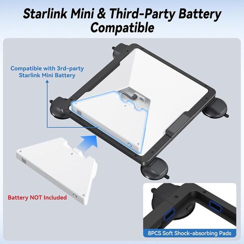 حامل Starlink Mini Mount، حامل Starlink Mini Suction Cup مع تصميم سريع التحرير، مجموعة تثبيت أطباق الأقمار الصناعية القوية والآمنة، ملحقات Starlink Mini للسيارات/RV/القوارب/فتحة السقف/النوافذ/الزجاج in Kuwait