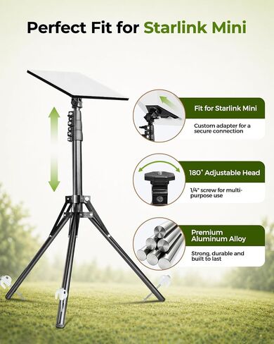 Starlink Mini Tripod Mount | Ground Stakes | 180°Tilt for RV Camping in Saudi Arabia