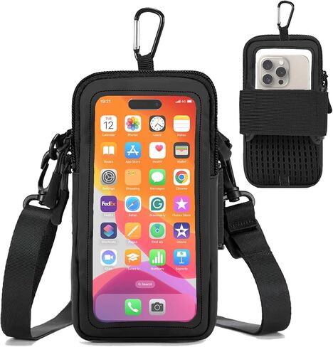 Phone Holder for Running, Walking, and Workout - Adjustable Arm Band Armband for iPhone and Cell Phones - Clear Crossbody Phone Pouch Purse with Strap for Women Men in Saudi Arabia