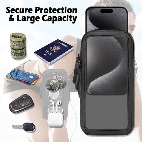 Phone Holder for Running, Walking, and Workout - Adjustable Arm Band Armband for iPhone and Cell Phones - Clear Crossbody Phone Pouch Purse with Strap for Women Men in Saudi Arabia