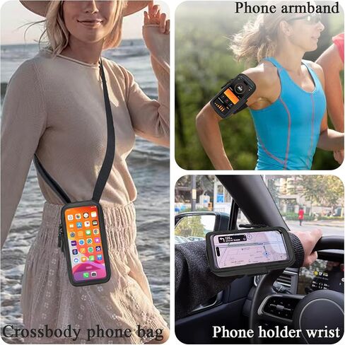 Phone Holder for Running, Walking, and Workout - Adjustable Arm Band Armband for iPhone and Cell Phones - Clear Crossbody Phone Pouch Purse with Strap for Women Men in Saudi Arabia