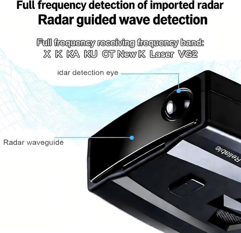 Upgraded Radar Detector, Radar Detectors for Cars, Up to 1100 Yards Long Range Detection, X/K/Ka/KU/ST/CT Band & Laser Detection with Voice Alert, Intelligent False Alert Filter Black in Kuwait