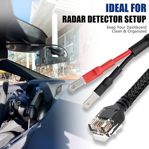 Radar Detector Hardwire Kit with Mirror Tap, RJ11 Power Cord | 3-pack RJ11 hardwire cables with inline fuse, compatible with Uniden R3 R7 R8, Escort, Cobra and Valentine radar detectors. in Saudi Arabia