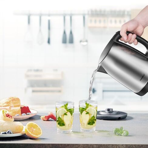 Comfee 1.7L Stainless Steel Electric Tea Kettle, BPA-Free Hot Water Boiler, Cordless with LED Light, Auto Shut-Off and Boil-Dry Protection, 1500W Fast Boil in Saudi Arabia
