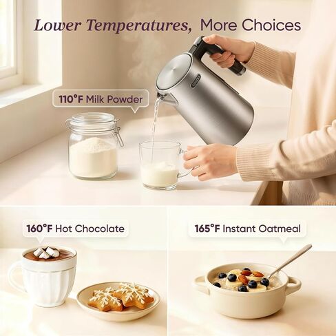 Cosori Stainless Steel Electric Kettle with Temperature Control, 1.7L | No Plastic Contact with Water, 5 Presets, ±5°F Temp Control, 60-Min Keep Warm, Dual Lid Opening, Tea, Coffee & Hot Water in Saudi Arabia