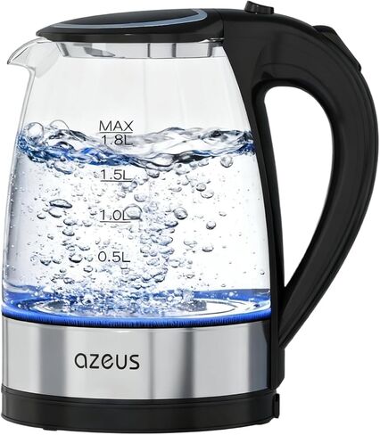 AZEUS Electric Kettle 1500W Tea Kettle, 1.8L Large Capacity with Auto Shut-Off and Boil-Dry Protection, BPA-Free in Kuwait