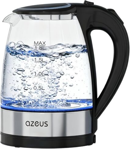 AZEUS Electric Kettle 1800W Cool Touch Tea Kettle Anti-scalding Design 1.8L Large Capacity Kettle BPA-Free, White in Saudi Arabia