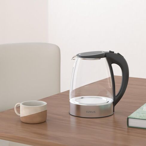AZEUS Electric Kettle 1800W Cool Touch Tea Kettle Anti-scalding Design 1.8L Large Capacity Kettle BPA-Free, White in Saudi Arabia