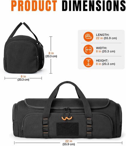 HODRANT Camp Grill Tool Storage Bag, Portable BBQ Utensil Case with Divider | Large Grill Accessories Storage Caddy with Multi Pockets, 22 x 8 x 8 inches Kitchen Utensil Organizer for Camping, Bag Only in Saudi Arabia