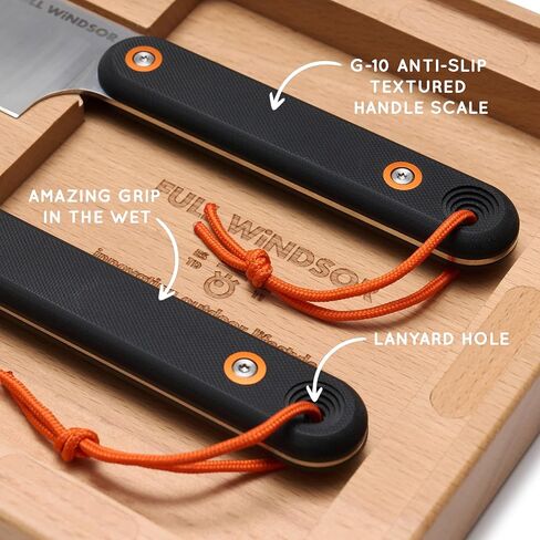 MagKnives Magnetic Camping Cutting Board and Knife Set | Portable Camping Kitchen Prep Kit - 2 Wood Cutting Boards, 6" Chef Knife, 3.5" Utility Knife, Carry Bag for Outdoor Cooking in Kuwait