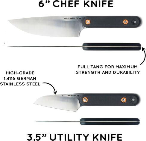 MagKnives Magnetic Camping Cutting Board and Knife Set | Portable Camping Kitchen Prep Kit - 2 Wood Cutting Boards, 6" Chef Knife, 3.5" Utility Knife, Carry Bag for Outdoor Cooking in Kuwait