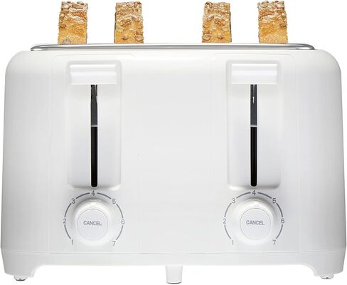 Proctor Silex 4 Slice Toaster with Extra Wide Slots For Bagels | Browning Control With 7 Shades | Auto Shutoff | Toast Boost | Slide-Out Crumb Tray | Cancel Button | White | 24215G in Saudi Arabia