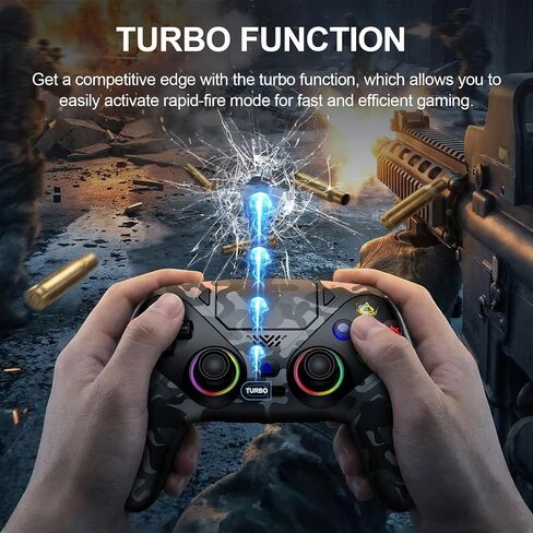Nonbliep for PS5 Controller, Wireless Controller for PlayStation 5, PS5 Slim/Pro & PC, with 9 Colors RGB Light, Dual Vibration, Turbo, Programmable, 3.5mm Audio Jack & Speaker (Camouflage) in Saudi Arabia