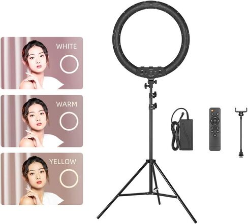 AMBITFUL Ring Light RL-480 18in Ring Light Lamp 60Ws 3000~6000K 480 Beads LED with 180cm Light Stand,Carrying Bag for Live Streaming/SLR Camera/Phone Video Shooting (2PCS) in Saudi Arabia