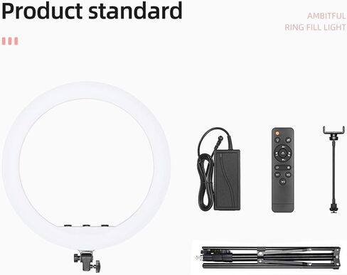 AMBITFUL Ring Light RL-480 18in Ring Light Lamp 60Ws 3000~6000K 480 Beads LED with 180cm Light Stand,Carrying Bag for Live Streaming/SLR Camera/Phone Video Shooting (2PCS) in Saudi Arabia