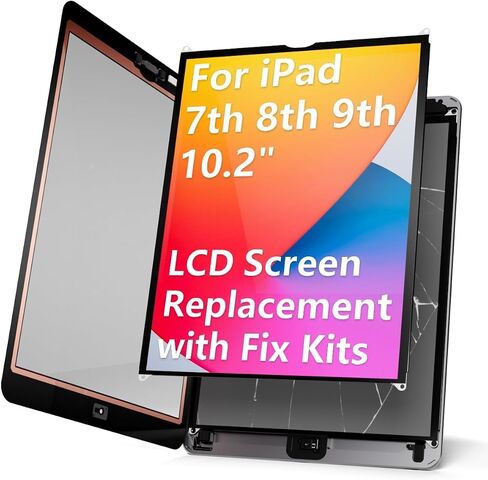 for iPad 7th 8th 9th Gen 10.2" LCD Display Assembly Kit | LCD Display, 10.2" Screen Assembly, 2160x1620 Resolution, Not Touch Glass, Full Tool Kit in Saudi Arabia
