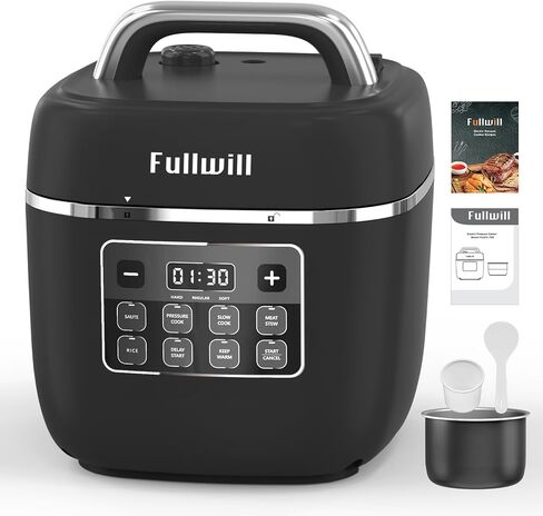 Fullwill 7 in1 Electric Pressure Cooker Lite 3 Quarts, Slow Cooker, Rice Cooker,Steamer, Sauté, Warmer, Olla de Presion Nonstick Pot amd DIY in Kuwait