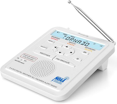 DreamSky Weather Radio NOAA Alert with Battery Backup & FM Radio for Home | S.A.M.E. Localized County Code Programming, 80+ All Hazards Emergency Alerts, 3 Alert Tones, Plug in Radios & Alarm Clock in Saudi Arabia