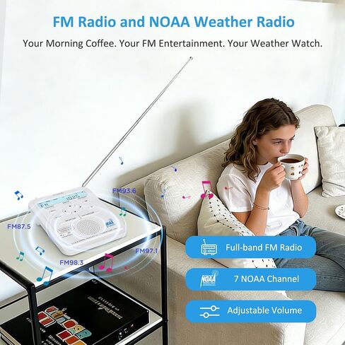DreamSky Weather Radio NOAA Alert with Battery Backup & FM Radio for Home | S.A.M.E. Localized County Code Programming, 80+ All Hazards Emergency Alerts, 3 Alert Tones, Plug in Radios & Alarm Clock in Saudi Arabia