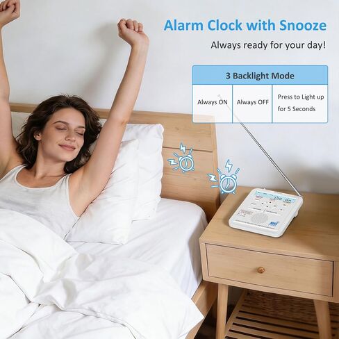 DreamSky Weather Radio NOAA Alert with Battery Backup & FM Radio for Home | S.A.M.E. Localized County Code Programming, 80+ All Hazards Emergency Alerts, 3 Alert Tones, Plug in Radios & Alarm Clock in Saudi Arabia