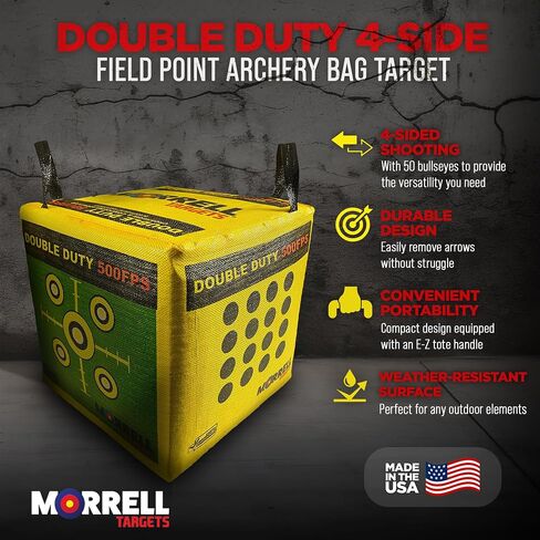 Morrell Targets 4-Sided Double Duty Field Point Archery Shooting Bag – Portable Backyard & Outdoor Target for Bows up to 500 FPS with 50+ Bullseye Points in Saudi Arabia