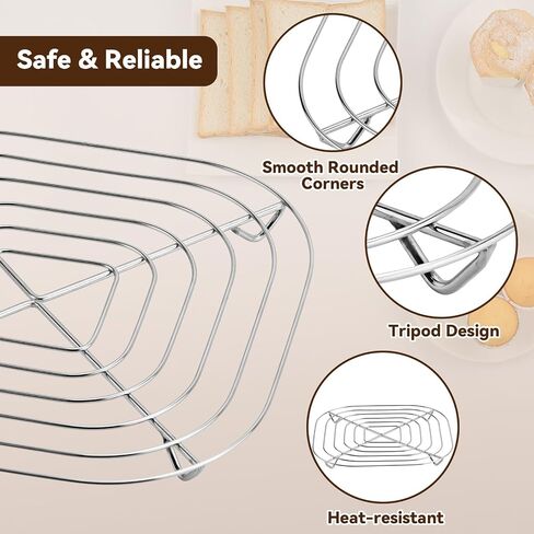 2PCS Crisper Stainless Steel Rack for Ninja Crispi FN101 | Food-Grade Stainless Steel, Glass Air Fryer Accessories for Ninja Crispi Air Fryer, Dishwasher-Safe, Heat-Resistant in Saudi Arabia