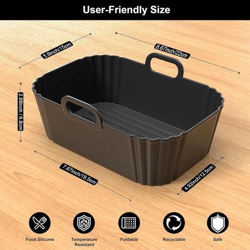 Silicone Air Fryer Liners 2 Pack, Reusable Liners for Ninja Foodi Dual DZ201 DZ401 DZ550 DZ320, COSORI 9QT, Instant & Chefman, Fits 8–10QT Dual Basket Air Fryers in Saudi Arabia