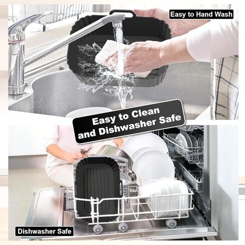 Silicone Air Fryer Liners 2 Pack, Reusable Liners for Ninja Foodi Dual DZ201 DZ401 DZ550 DZ320, COSORI 9QT, Instant & Chefman, Fits 8–10QT Dual Basket Air Fryers in Saudi Arabia