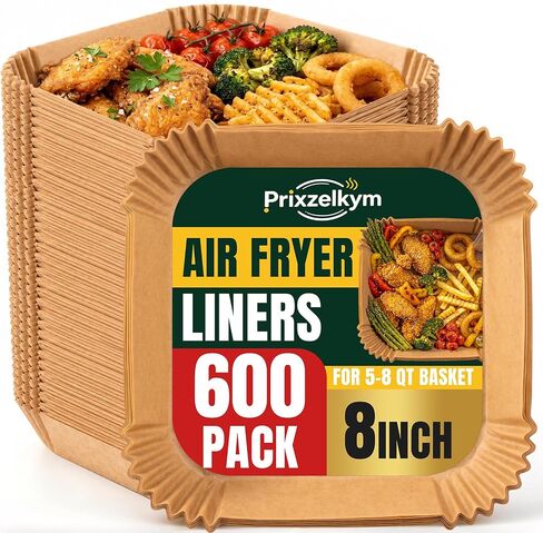 Air Fryer Liners, 600Pcs Air Fryer Disposable Liners, 8" Square Air Fryer Liners Disposable, Waterproof and oil penetration proof, for 5-8 QT Airfryer Basket in Saudi Arabia