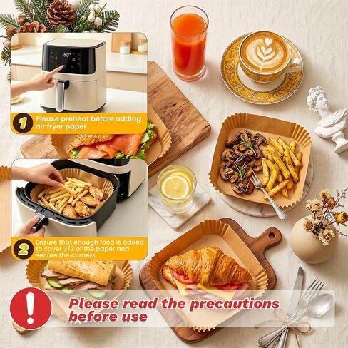 Air Fryer Liners, 600Pcs Air Fryer Disposable Liners, 8" Square Air Fryer Liners Disposable, Waterproof and oil penetration proof, for 5-8 QT Airfryer Basket in Saudi Arabia