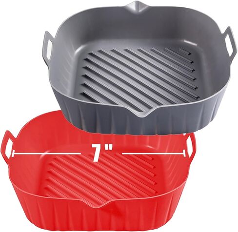 Golden Associate Silicone Liners Square for 8 to 8.5 inch Air Fryer, 2 Pcs Non-stick Food-grade Reusable Basket Baking Tray Airfryer Accessories in Saudi Arabia