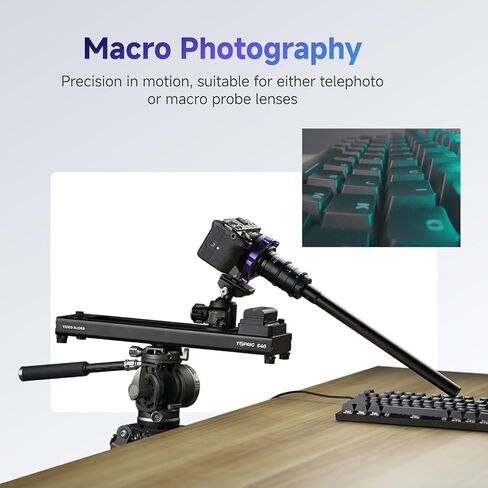 Accsoon Toprig S60 Motorized Camera Slider Camera Dolly Rail Slider Button/APP Control, Speed Adjust/Time-Lapse/120° Panoramic/Loop Mode, Compatible with Gopro DSLR Phone for Photography (24inch) in Saudi Arabia