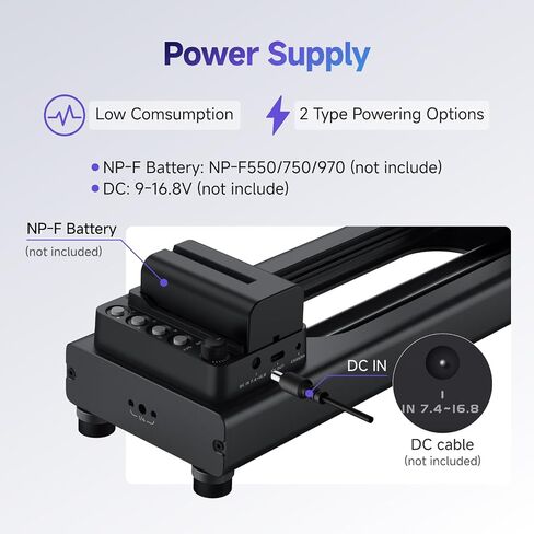 Accsoon Toprig S60 Motorized Camera Slider Camera Dolly Rail Slider Button/APP Control, Speed Adjust/Time-Lapse/120° Panoramic/Loop Mode, Compatible with Gopro DSLR Phone for Photography (24inch) in Saudi Arabia