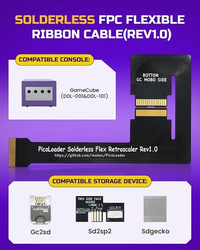 مجموعة Pico Loader لجهاز Nintendo GameCube - محمل بطاقة SD بدون لحام، متوافق مع DOL-001 وDOL-101 وGC2SD، ويدعم ترقية البرامج الثابتة وإطلاق برامج Homebrew in Kuwait