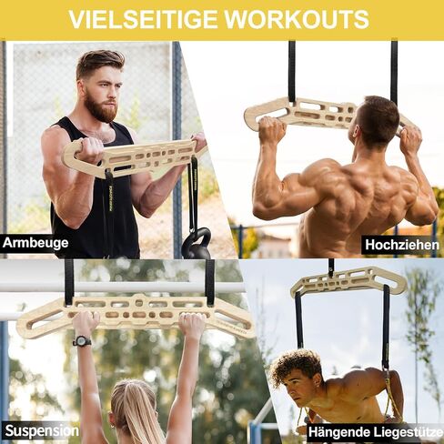 POWER GUIDANCE Wooden Hangboard Portable Rock Climbing Hangboard with Suspension Training Function, Enhance Finger Grip Strength, Indoor and Outdoor Use in Saudi Arabia