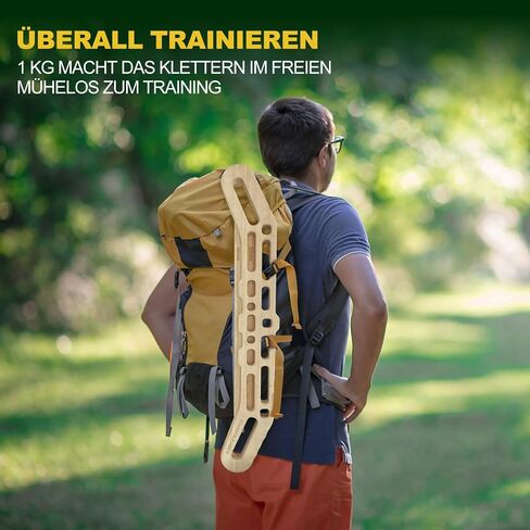 POWER GUIDANCE Wooden Hangboard Portable Rock Climbing Hangboard with Suspension Training Function, Enhance Finger Grip Strength, Indoor and Outdoor Use in Saudi Arabia