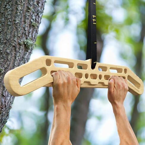 POWER GUIDANCE Wooden Hangboard Portable Rock Climbing Hangboard with Suspension Training Function, Enhance Finger Grip Strength, Indoor and Outdoor Use in Saudi Arabia
