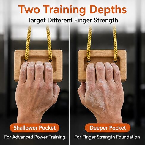 Portable Hangboard, Pinch Block, Set of 2, Wooden Climbing Training Holds for Finger, Grip and Upper Body Strength in Kuwait