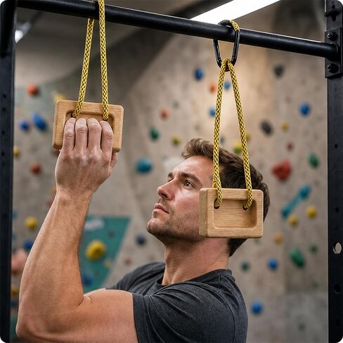 Portable Hangboard, Pinch Block, Set of 2, Wooden Climbing Training Holds for Finger, Grip and Upper Body Strength in Kuwait