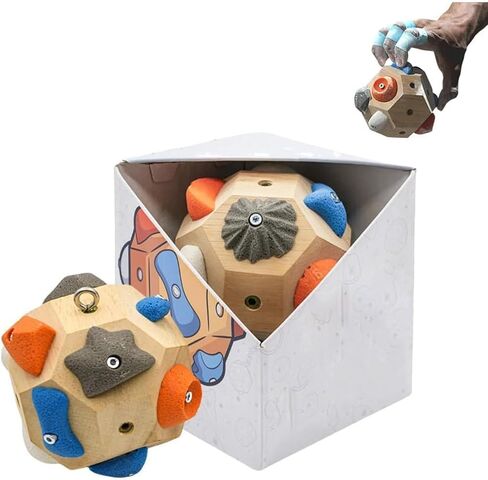 Boulder Block Rock Climbing Grip Trainer - 12 Unique Resin Holds with Color-Guided Training Paths, Premium Wood Finger Strength Trainer for Climbers, Portable Bouldering Gift for Men & Women in Saudi Arabia