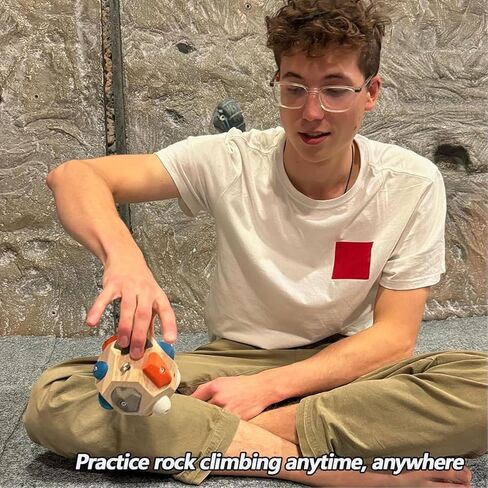 Boulder Block Rock Climbing Grip Trainer - 12 Unique Resin Holds with Color-Guided Training Paths, Premium Wood Finger Strength Trainer for Climbers, Portable Bouldering Gift for Men & Women in Saudi Arabia